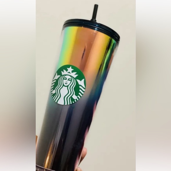 Starbucks Oil Slick Ombre Rainbow Iridescent Tumbler Cold Cup Venti 24oz 2021 - Picture 3 of 15